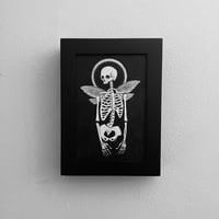 Image 1 of Skeleton And Flowers skeleton angel in Frame
