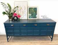 Image 2 of Mid century modern Upcycled dark teal Nathan Squares SIDEBOARD - DRINKS CABINET - TV UNIT
