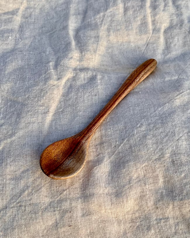 Hand Carved Blackwood Teaspoon 