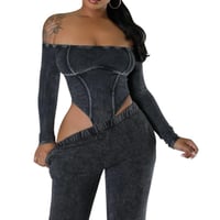 Image 5 of Off-Shoulder Mid Drift Jumpsuit