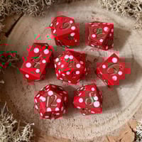 Image 1 of Handmade Mushroom Dice Set | Set 3 Green Ink