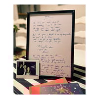 Framed Handwritten Lyric sheet (only 30 available)