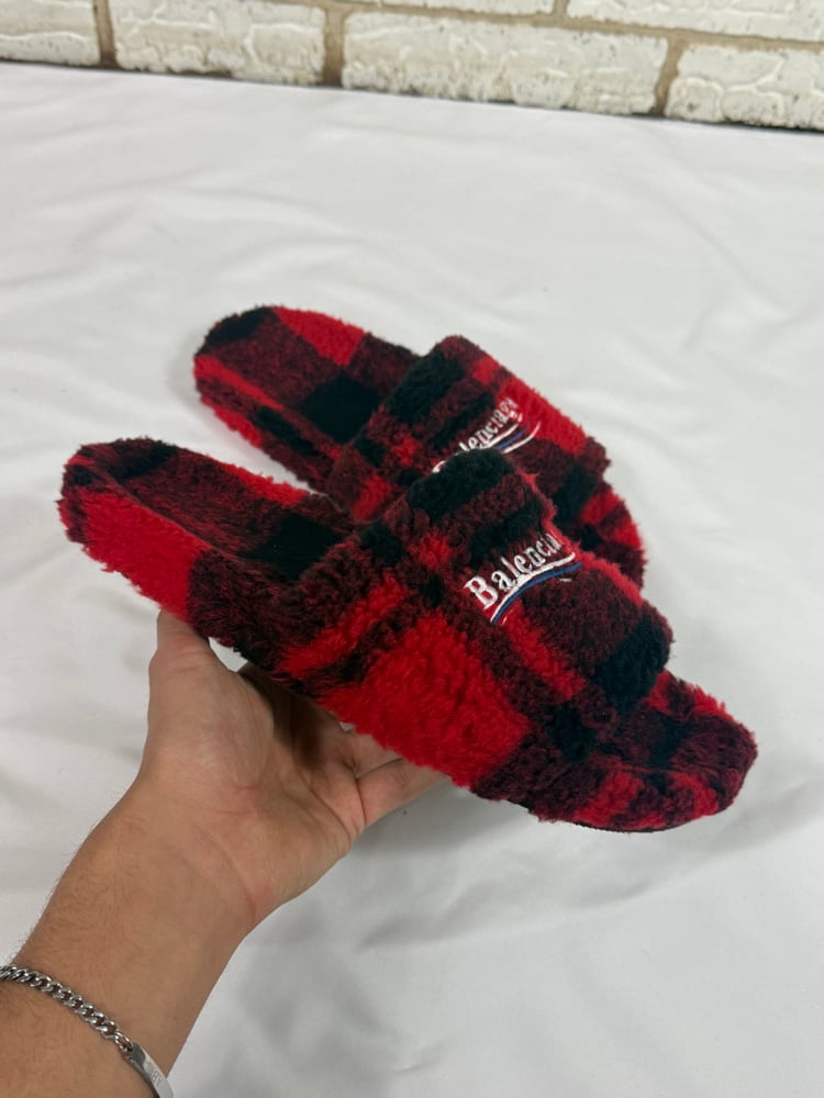 Image of Balenciaga Sherling Fur Slides