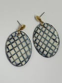 Hand Painted Blue Tile Earrings 60