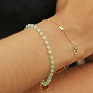 Image of Lisa Angel Set of 2 Leaf & Green Beaded Bracelets