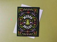 Image 1 of Merry & Bright Handlettered Christmas Greeting Card