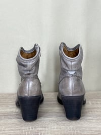 Image 4 of Montana West taupe grayish color crop leather booties 