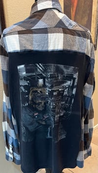 Vintage Blue/Brown/White Flannel Chewbacca Garage