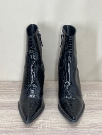 Image 3 of TRUFFLE COLLECTION black faux leather snake print ankle boots