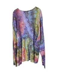 Image 5 of 4XL Unisex Adult Waffle Long Sleeve Shirt in Candy Geode Ice Dye
