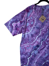 Image 4 of XL  Adult Combed Cotton Tee in Purple Haze Geode Ice Dye