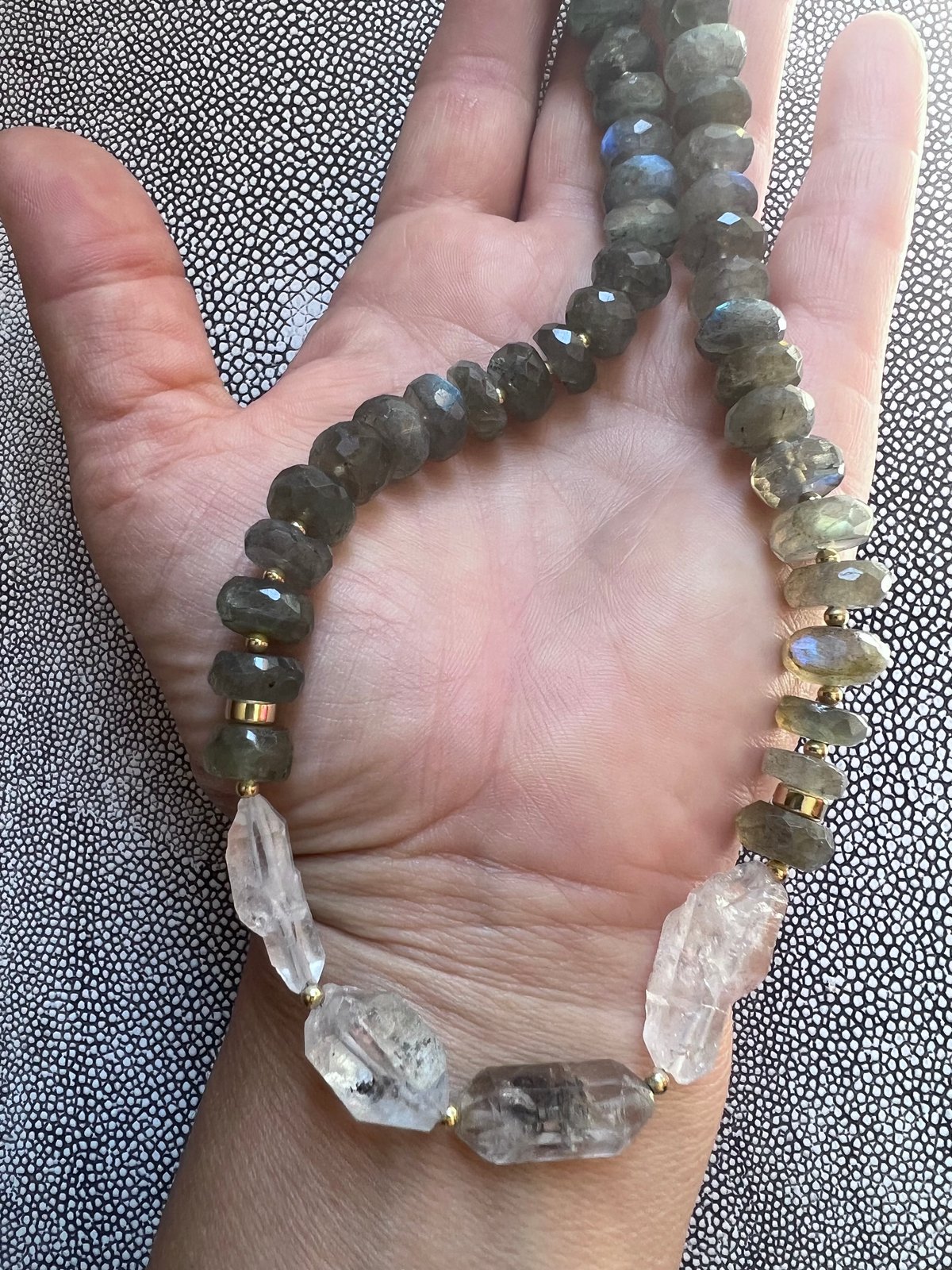 *new* HORIZONS-labrodorite + 4 tibetan quartz