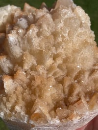 Image 6 of Orange Pyramid Calcite With Druzy Calcite Dusting UV Specimen #1073