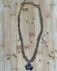 Image 3 of Kyanite Pendant Micro Macrame Necklace