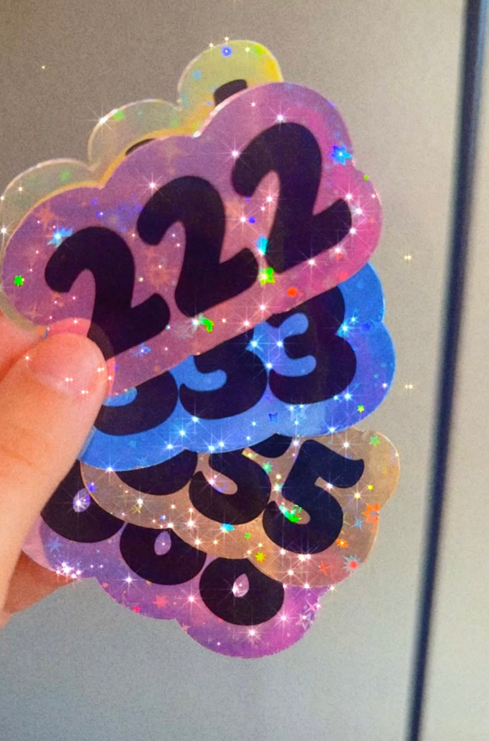 Angel number holographic stickers 