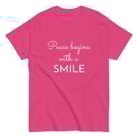 Image 12 of Unisex classic tee, Peace Begins With A Smile Tee
