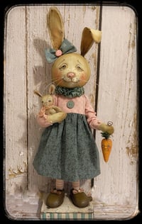 Image 3 of Bella the Bunny Rabbit folk art doll Easter Spring art