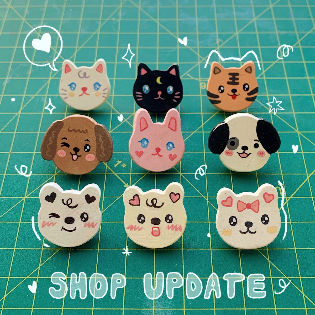 Animal clay pins | Chouvaille