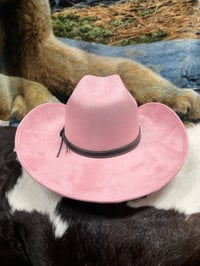 Image 4 of Suede Cowboy Hat Pink