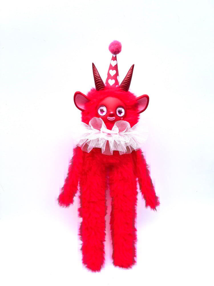 Red Creature with white ruffle Image 2