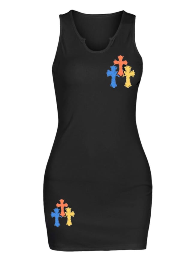 Image of CrossPrint Bodycon Dress