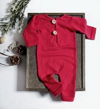 Image 1 of Christmas Newborn romper for photo shoots | red