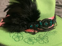 Image 4 of "Amada y Escogida" Flowers Hand-Burned Panama Hat
