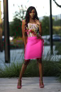 Image 3 of “Blooming” Pink Midi Flower Dress