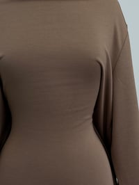 Image 2 of Taupe sculpt abaya 