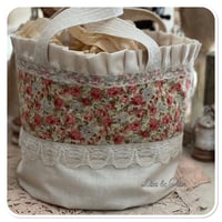 Image 2 of Reserved Listing for Deb vintage french lace and floral fabric bucket bag 