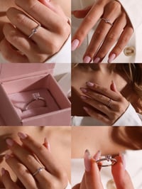 Image 1 of mini pink heart silver ring 迷你粉心银戒