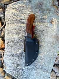Image 2 of Damacus twist blade w/Kydex and leather sheath