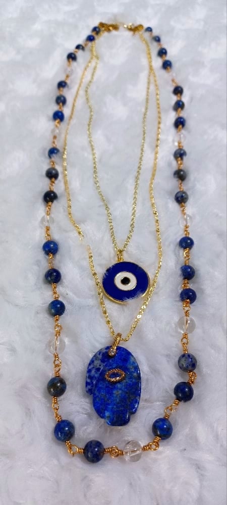 Image of Hamsa Crystal Necklace 