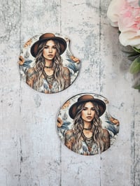 Image 1 of Tattoo Boho Girl Car Coaster - 2 pack