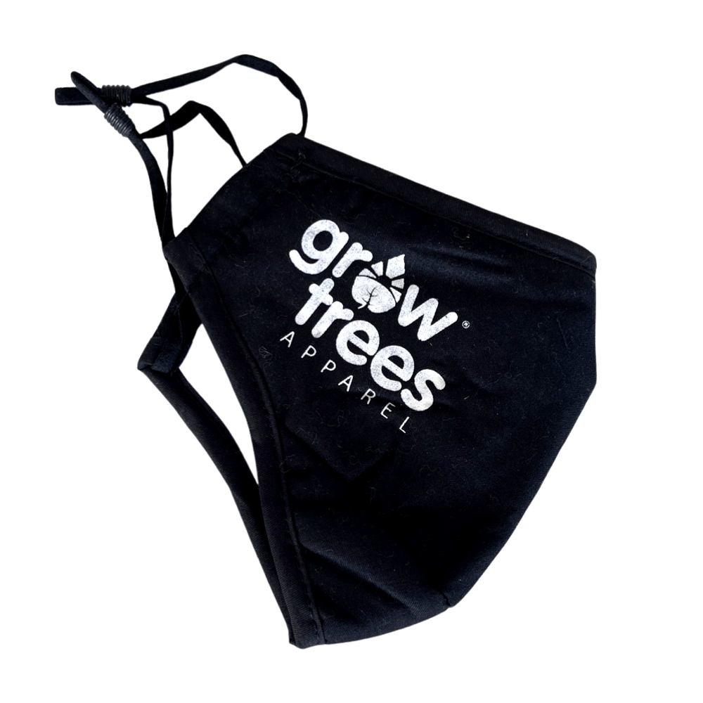 Image of Grow Trees Mask | Black Mask White Print 