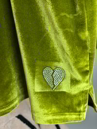 Image 8 of Pre-Owned Green Velour Mini Skirt – Size Small