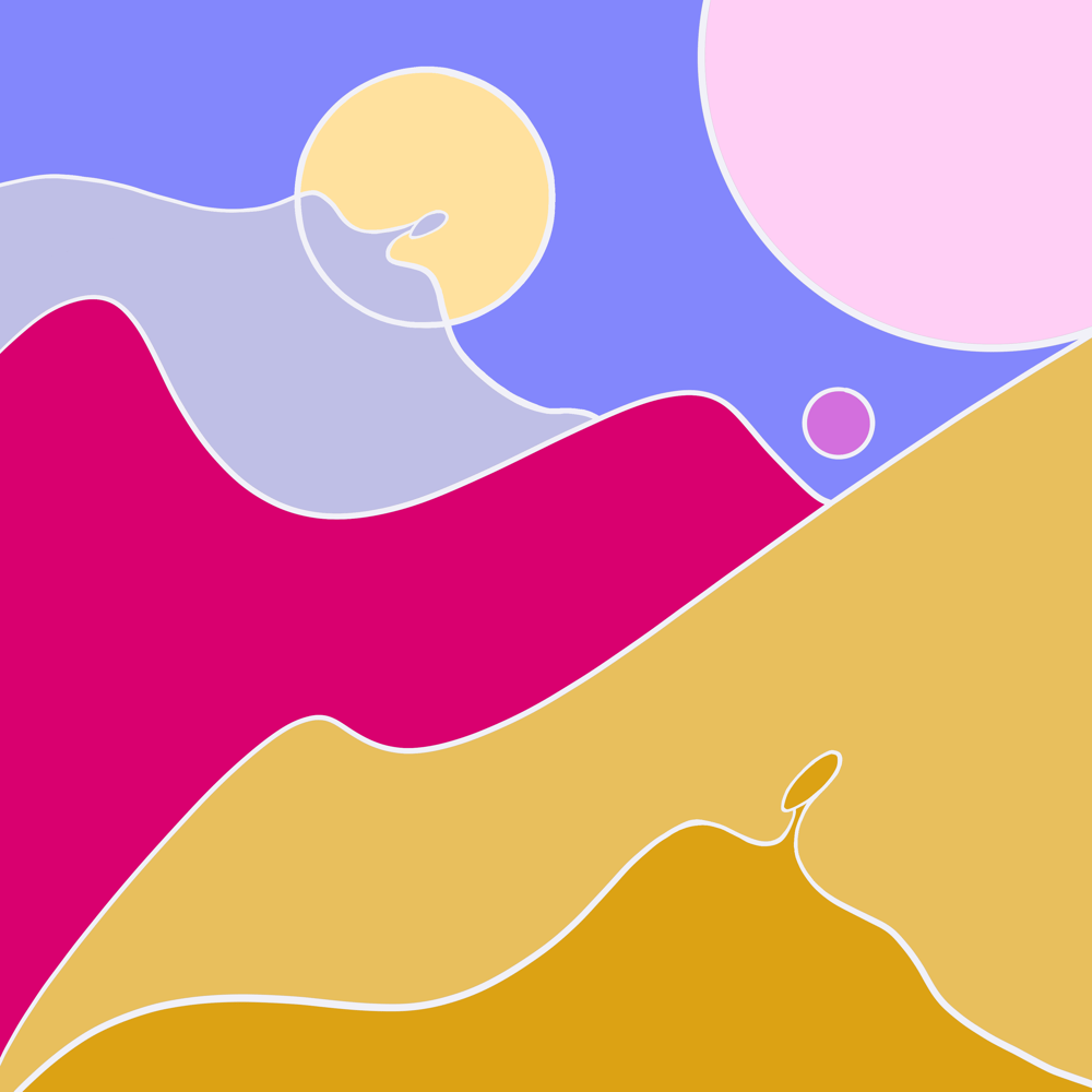 Image of mountains like hills (night)