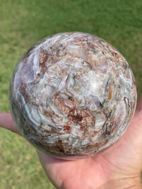 Image 13 of Amethyst With Mexican Lace Agate Sphere  #594