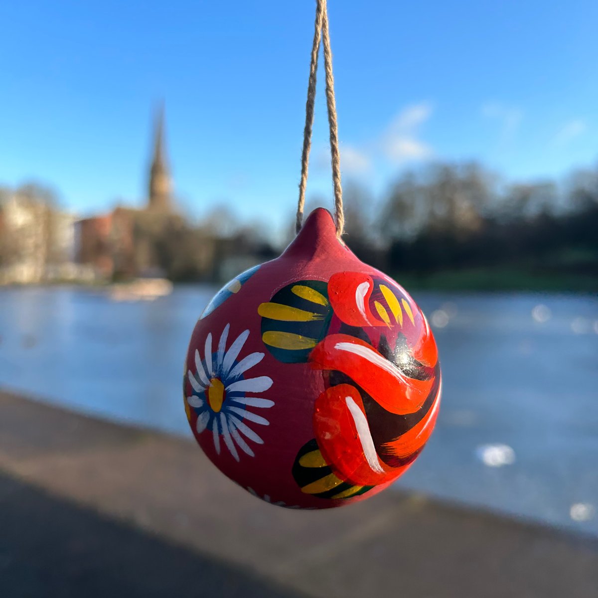 Image of Canal Boat Rose Baubles by Sure Signs