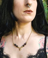 Image 1 of Garnet and Gold Necklace 