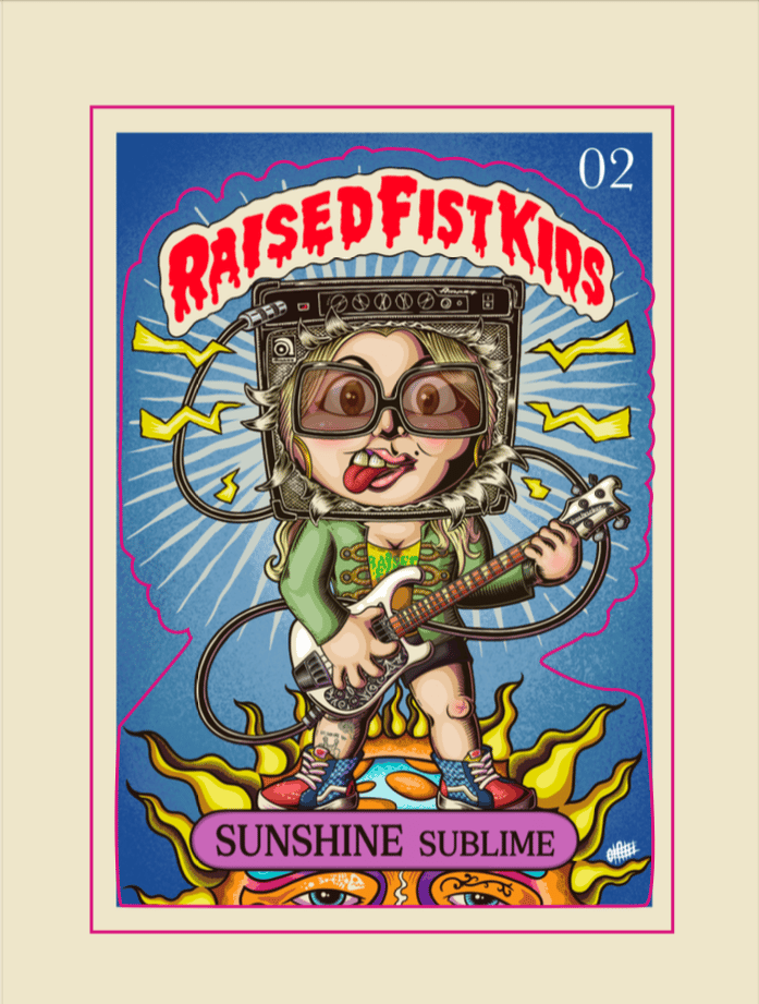 Image of Sunshine Sublime - Raised Fist Kid Trading Card/Sticker