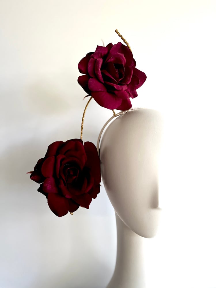 Image of Burgundy headpiece 