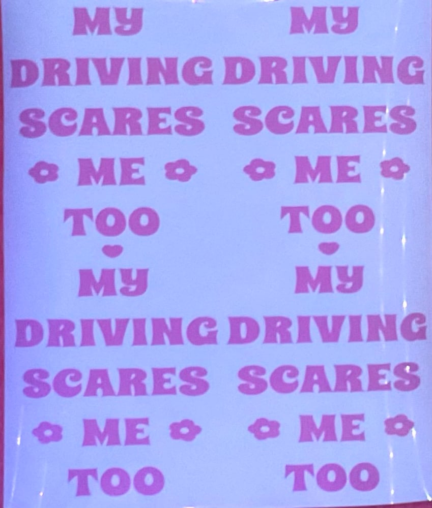 Image of Car Decals “My Driving Scares Me Too” 