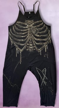 Image 1 of “YOU HAVE A NICE RIB CAGE” BLEACH PAINTED BAGGY JUMPER MEDIUM