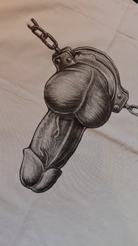 Image 2 of penis in cuffs pillowcase pair - simple grey