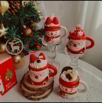 Image 1 of Christmas Snowman Cup Candle - Oreo & Strawberry