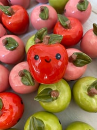 Image 3 of Red cute happy apple 