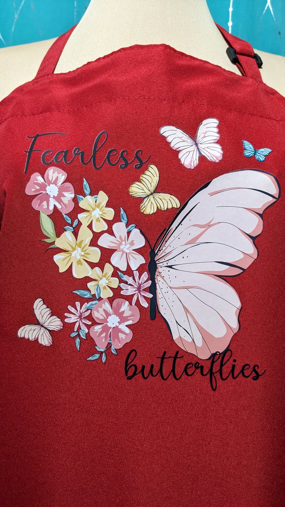 Image of Fearless Butterflies Apron (red)
