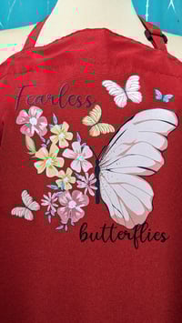 Image 2 of Fearless Butterflies Apron (red)