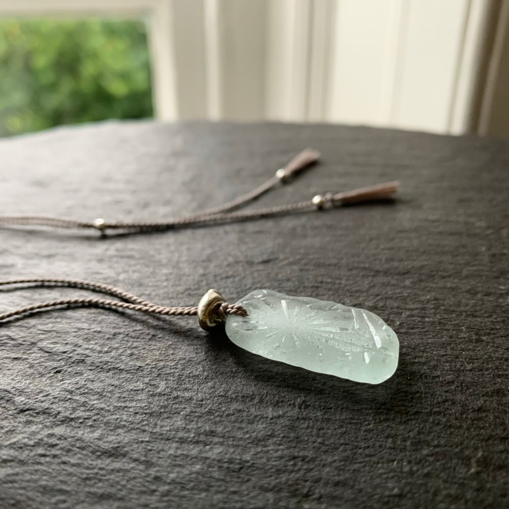 Image of  Etched sea glass necklace